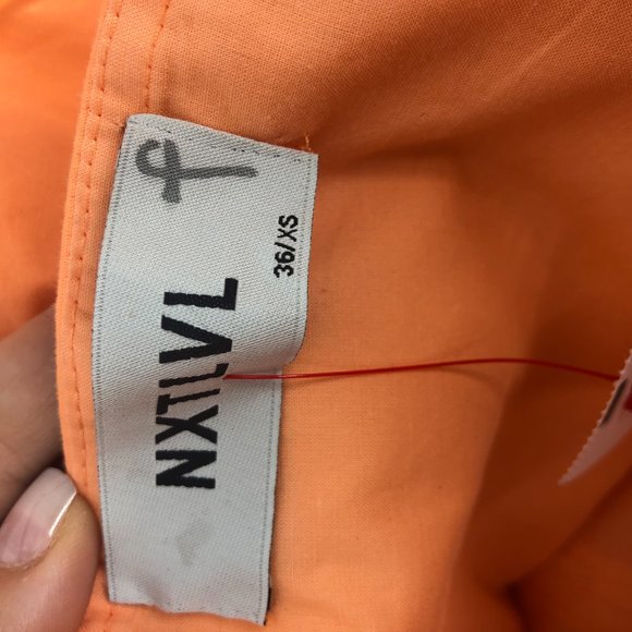 Nxt LVL Unique Designer Orange Diamond Tiered Midi Dress Size 36 / XS - Picture 2 of 7